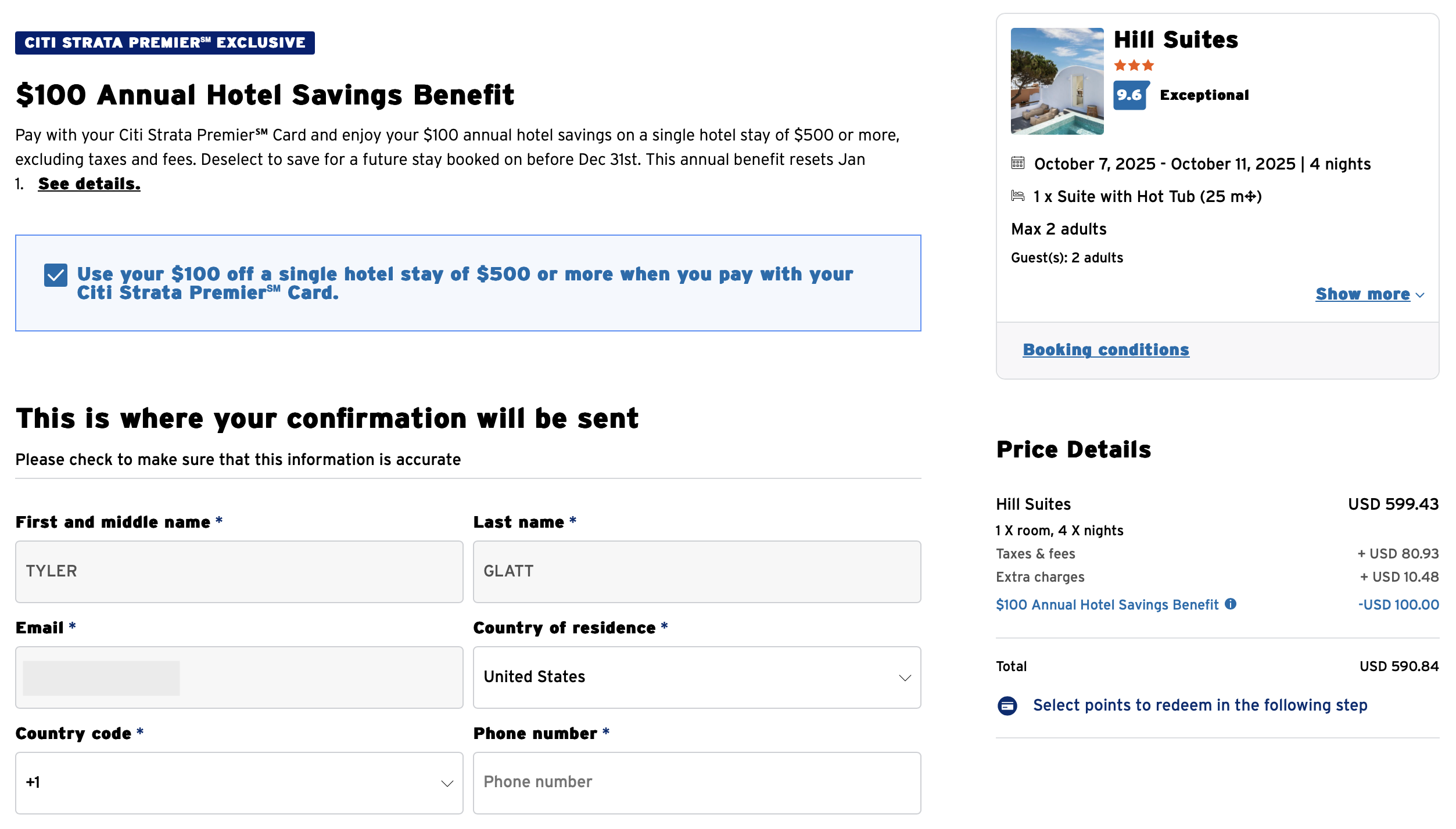 Citi Travel rates for Hill Suites