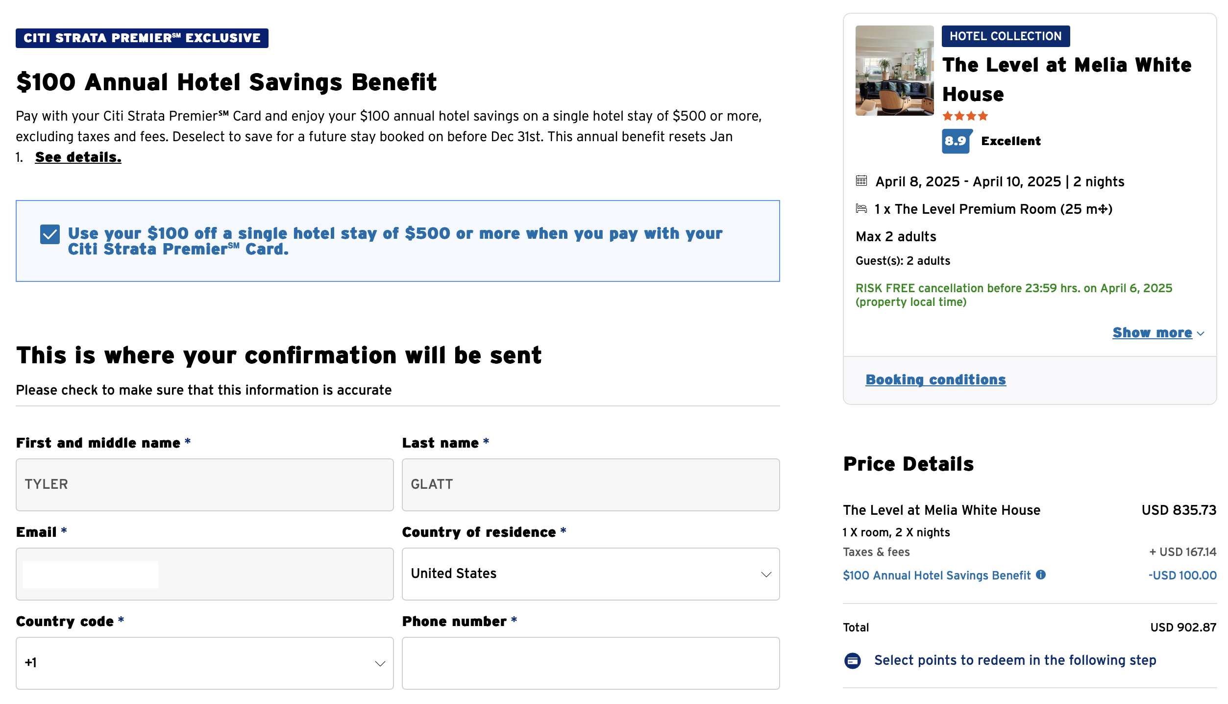 Citi Travel Payment Screen