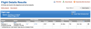 Flight Information on ExpertFlyer