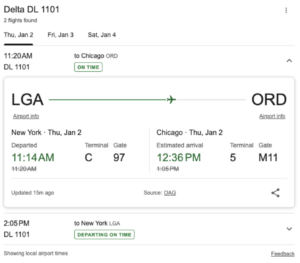 Flight Status on Google Flights