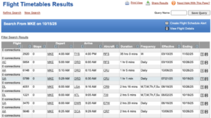 Flight Turntable Search Results on ExpertFlyer