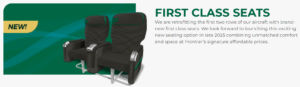 Screenshot of Frontier website showing details of First Class seating