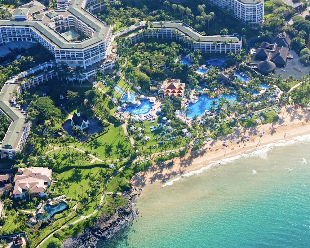 Aerial view of the Grand Wailea, A Waldorf Astoria Resort