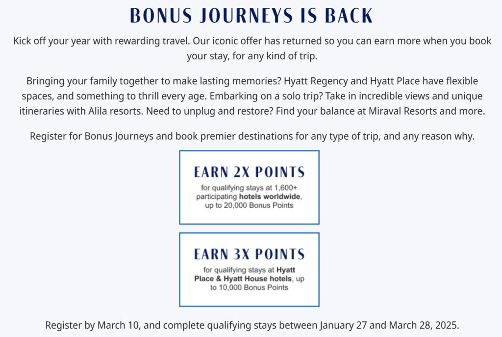 Hyatt Bonus Journeys 2025 Promotion