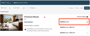 InterContinental Fiji Golf Resort and Spa Premium Room for 49,000 points.