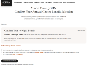 Final confirmation of your Choice Benefit selection