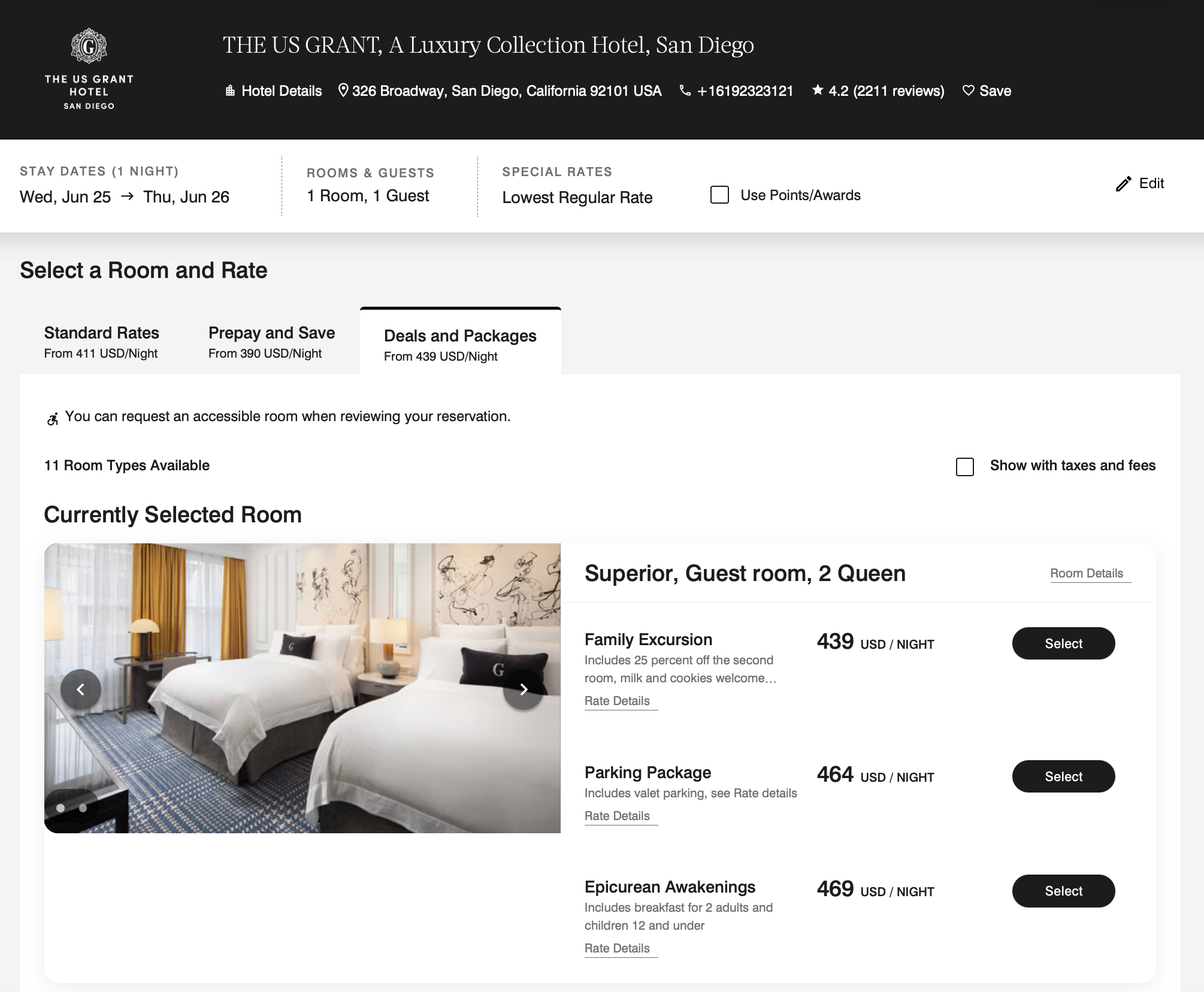 Marriott hotel rates with breakfast included.