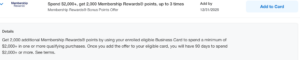 Membership Rewards Amex Offer