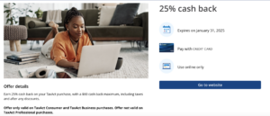 Chase Offers for tax prep.
