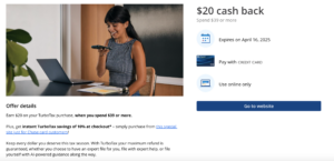 Chase Offers for tax prep.
