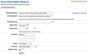 Setting Up A Flight Information Search on ExpertFlyer