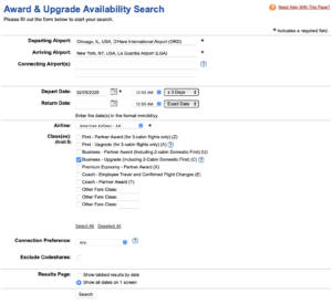 Setting Up An ExpertFlyer Search