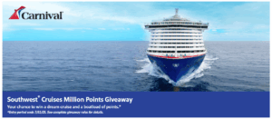 Southwest Cruises million point sweepstakes banner