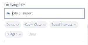 AA Miles Finder Tool search parameters