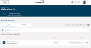 Capital One virtual card management