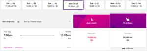 Hawaiian award flight option from SFO to HNL