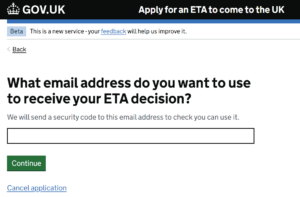 UK ETA application process