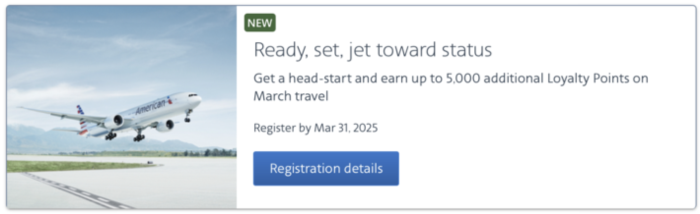 AA targeted promotion for bonus Loyalty Points
