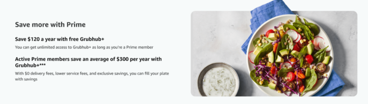 Amazon Prime Free Grubhub Benefit