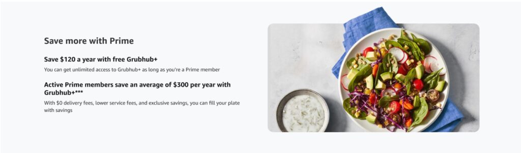 Amazon Prime Free Grubhub Benefit