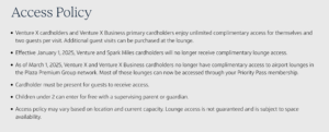 Capital One Plaza Premium Access changes