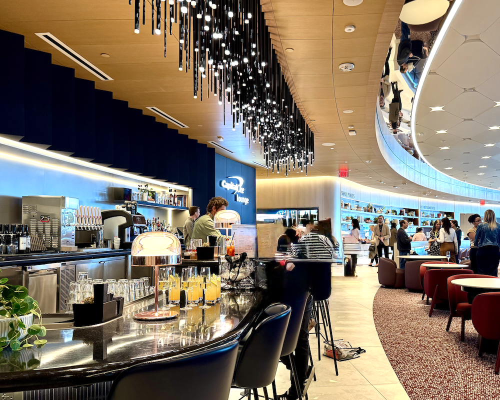 Capital One Lounge LAS bar lights.