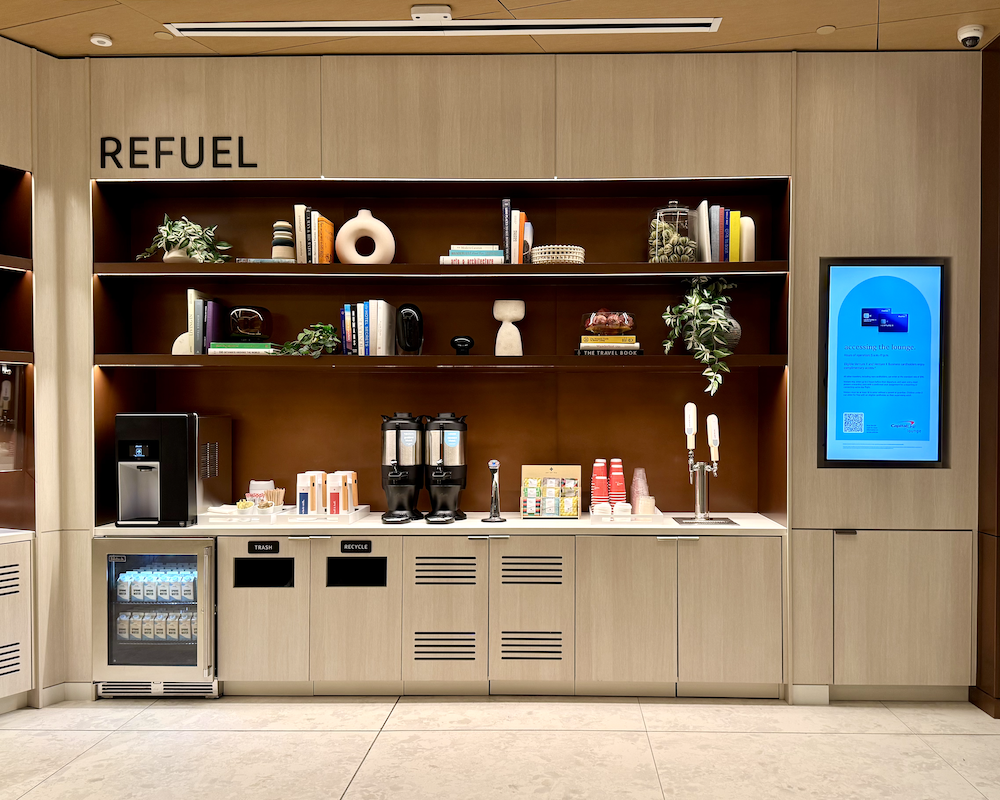 Capital One Lounge Las Vegas refuel station.