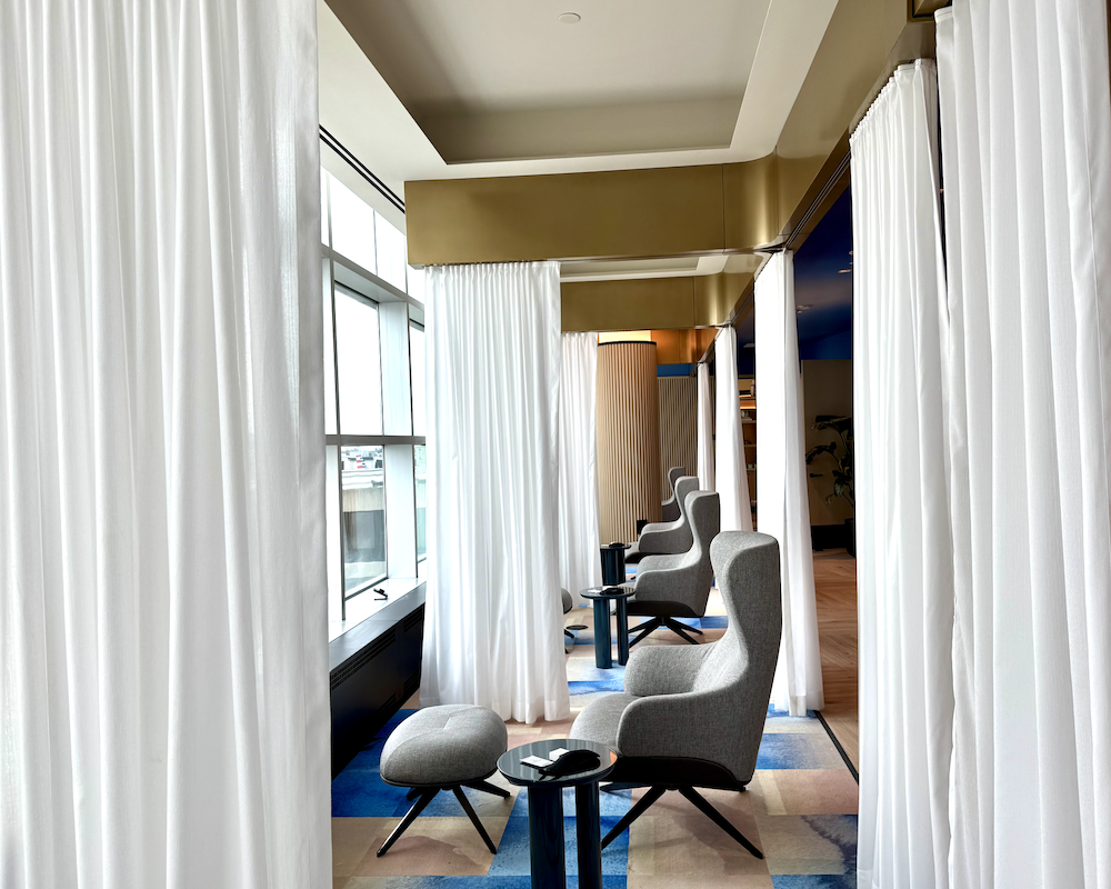 Chase Sapphire Lounge PHL private seating area.