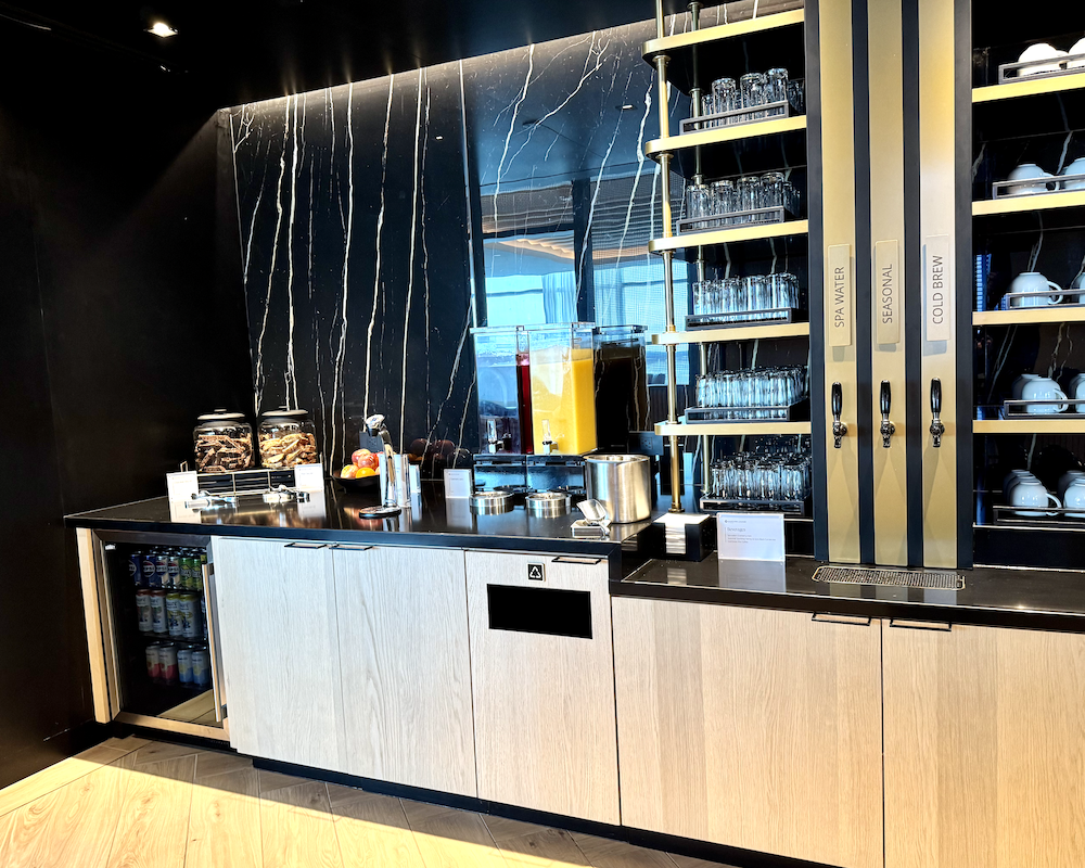 Chase Sapphire Lounge PHL refreshment station.