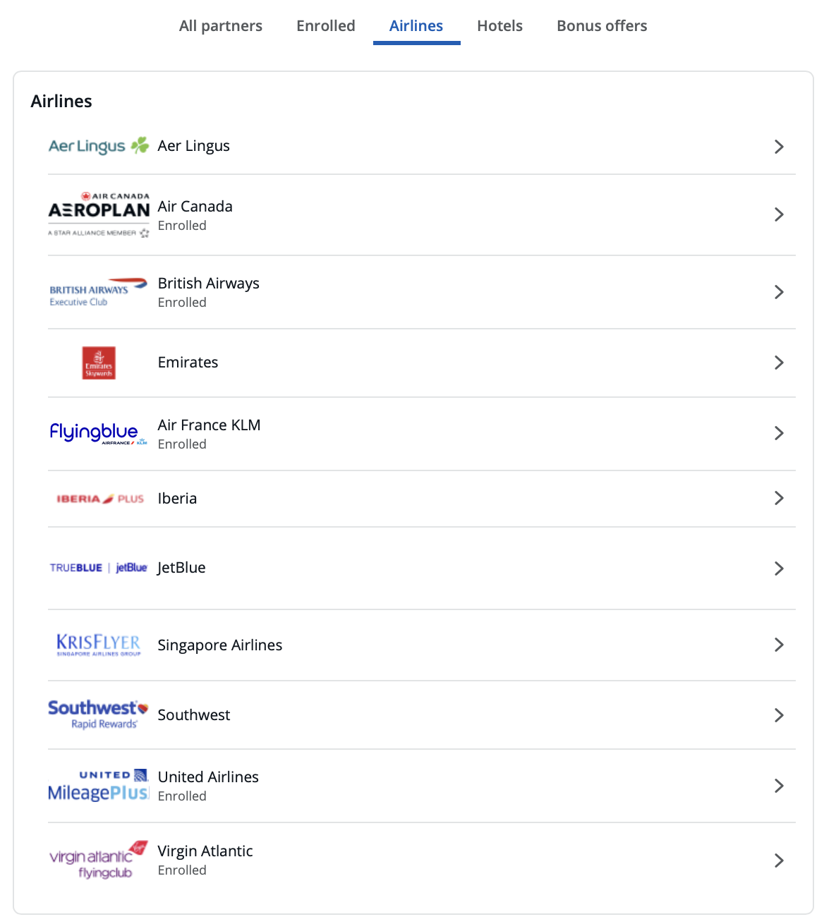 Here are all the airline partners of Chase Ultimate Rewards.