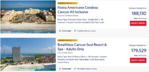 Delta Vacations SEA to CAN Example with Points