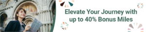 Buy EVA Infinity MileageLands miles promotion banner advertising up to a 40% bonus