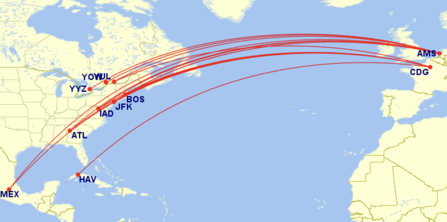 Flying Blue business class routes to Europe for 60k.
