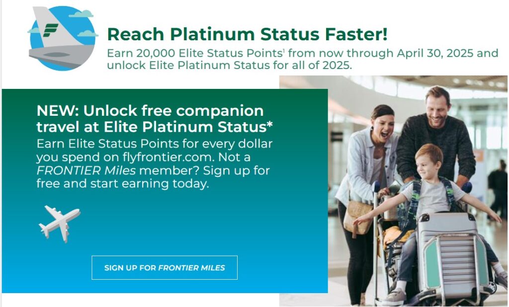 Frontier Platinum Status Fast Track Offer