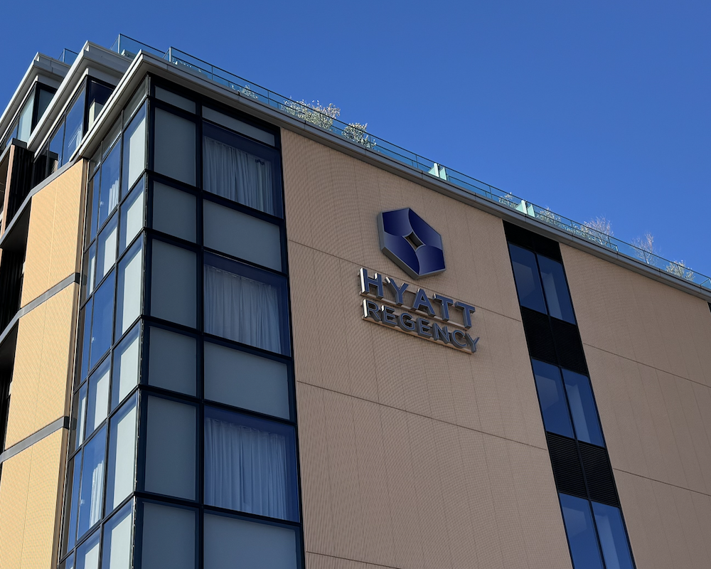 Exterior of the Hyatt Regency Tokyo Bay.