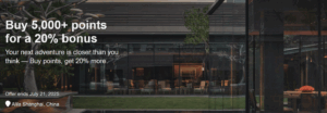 Buy Hyatt points with a 20% bonus