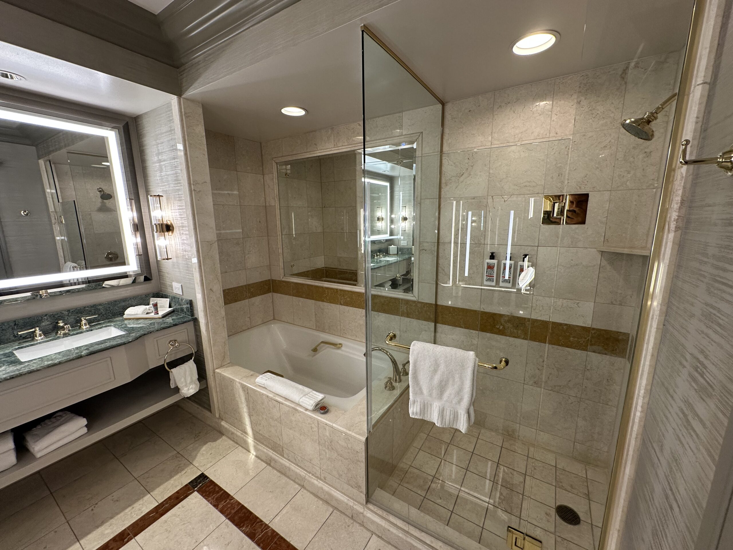 venetian suite bath tub and shower