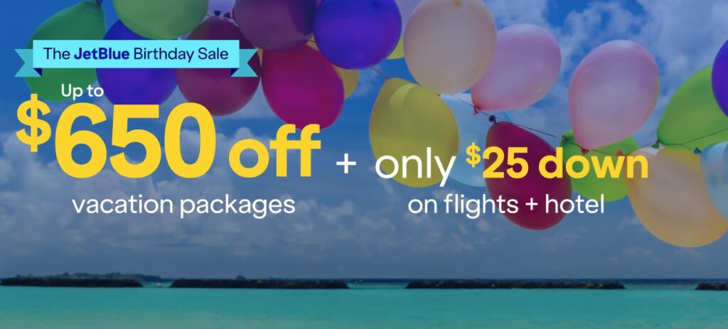 JetBlue Vacations Birthday Sale
