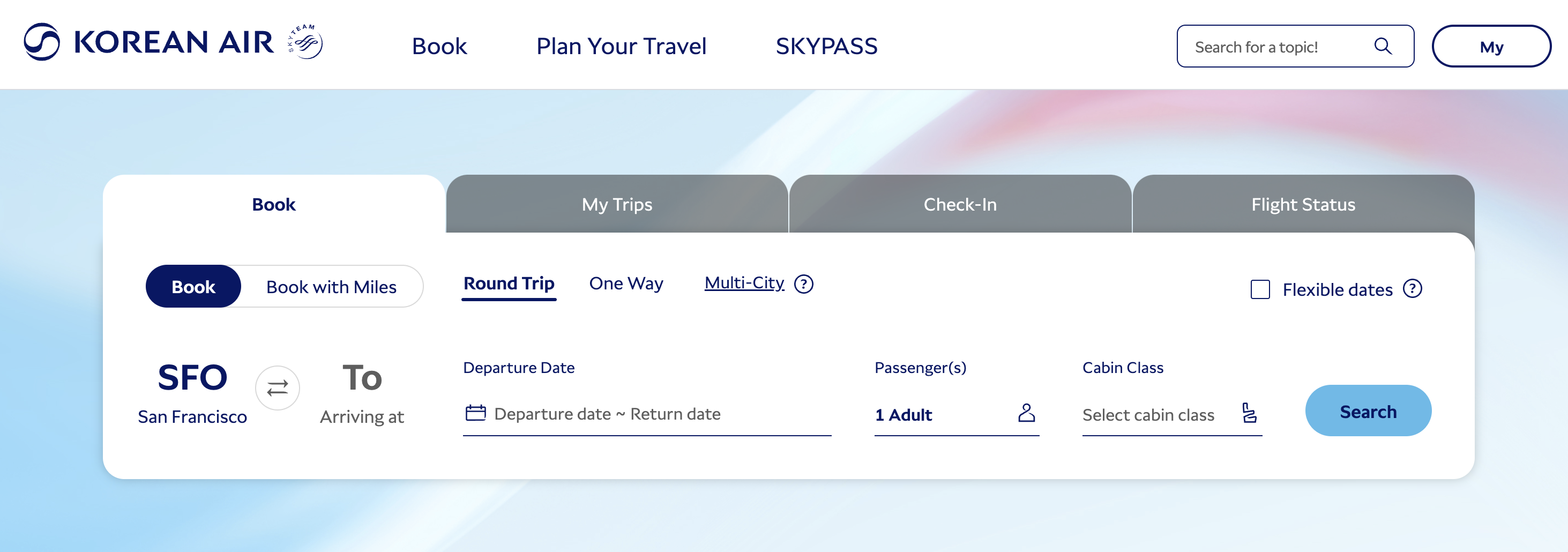 Korean Air award booking process