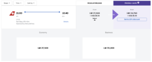 JFK - ZUR in SWISS business class for 55k.
