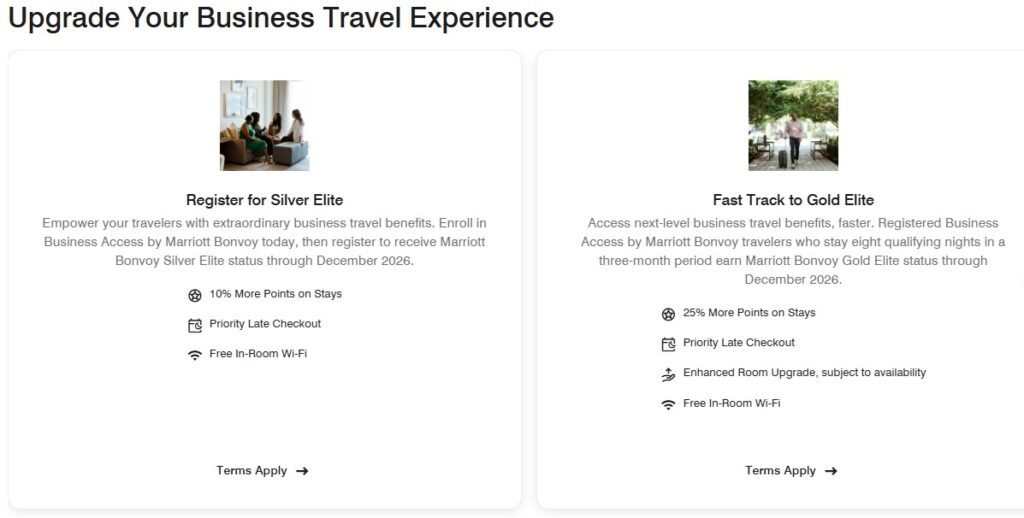 Marriott Business Access Elite Status Offer 2025