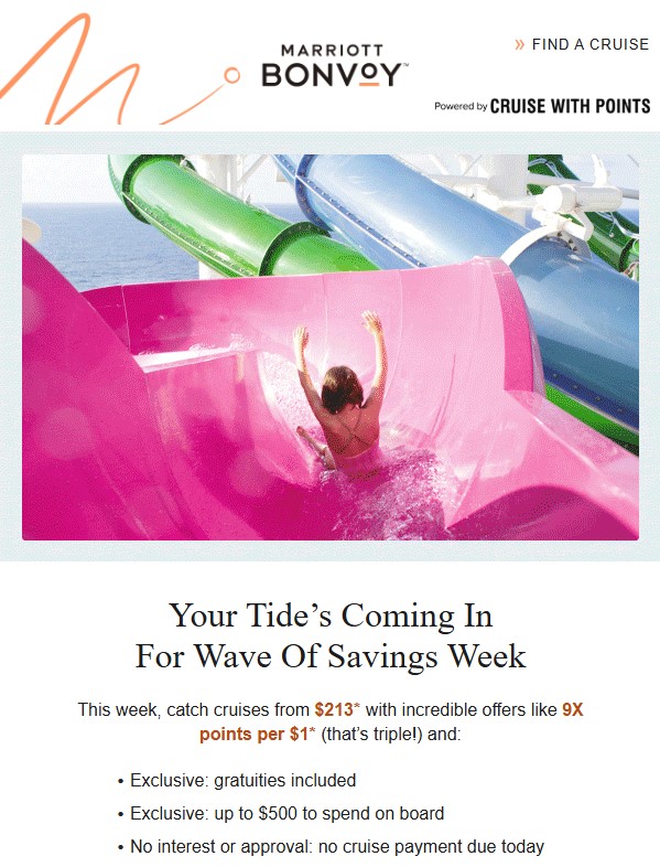 Marriott Cruise with Points Promotion