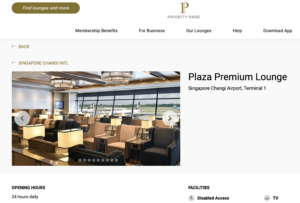 Priority Pass Plaza Premium Lounge in SIN.