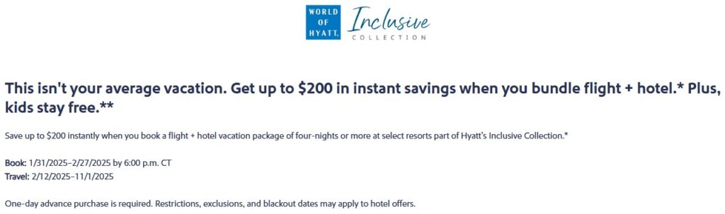 Southwest Vacations Hyatt Inclusive Collection 2025 Promotion