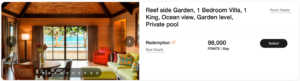 St. Regis Bora Bora cash rate for Reef side Garden