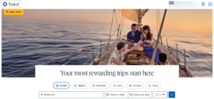 Chase Travel portal homepage