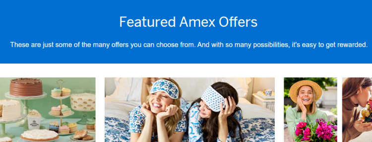 A screen shot shows American Express offers