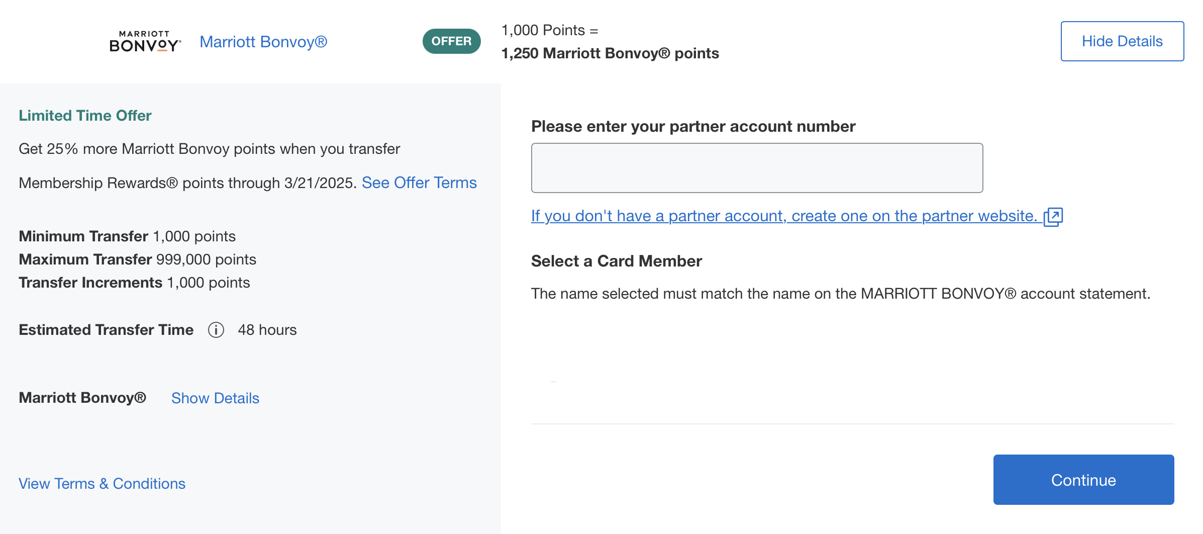 Amex transfer bonus to Marriott