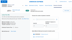 Amex transfer bonus to Marriott