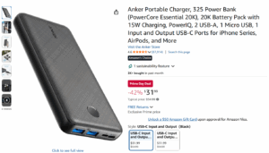 Anker power bank discounted for Amazon Prime Day